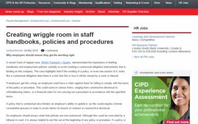 Creating wriggle room in staff handbooks, policies and procedures